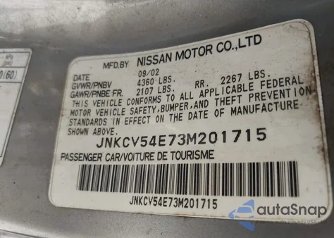 2003 Infiniti G35 из США, поврежденный, VIN JNKCV54E73M201715